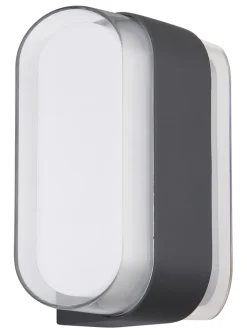 GLOBO LED Außenwandleuchte PLIXON oval anthrazit