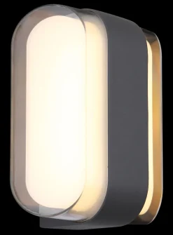 GLOBO LED Außenwandleuchte PLIXON oval anthrazit