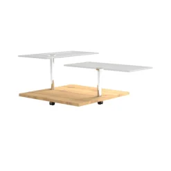 HAUKE HENDRIKS Couchtisch 80 x 80 cm Asteiche/ Edelstahl