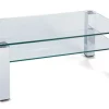 HAUKE HENDRIKS Couchtisch 110 x 70 cm Klarglas/ chromfarbig