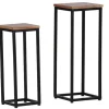 INTERhome Beistelltisch CHUCK Akazie Massivholz Set 2-tlg. Durchmesser 23/19 cm pulverbeschichtet Natur
