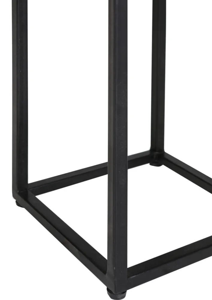 INTERhome Beistelltisch CHUCK Akazie Massivholz Set 2-tlg. Durchmesser 23/19 cm pulverbeschichtet Natur