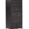 INTERhome Kommode ADELIA 45 x 110 cm Mango massiv schwarz gebeizt/lackiert
