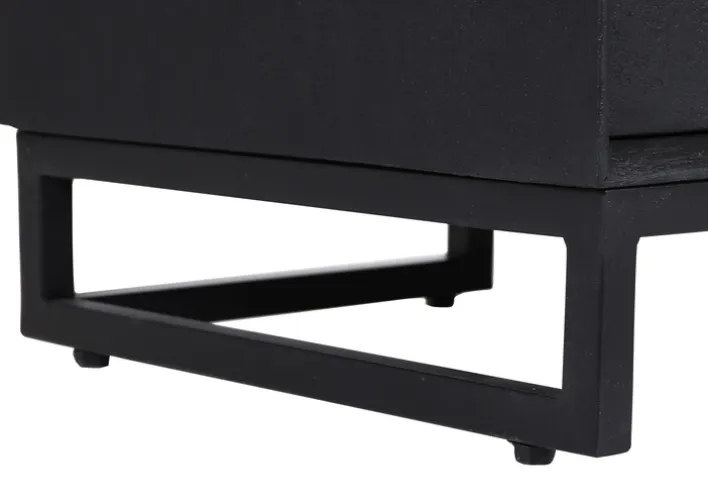 INTERhome Kommode AGGLO 85 x 80 cm Akazie massiv schwarz gebeizt und lackiert