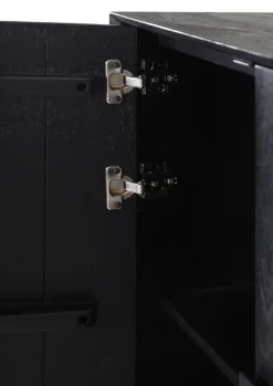 INTERhome Kommode AGGLO 85 x 80 cm Akazie massiv schwarz gebeizt und lackiert