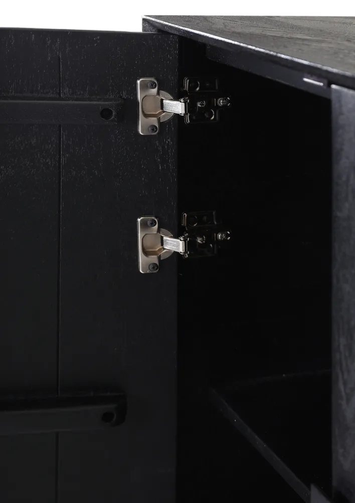INTERhome Kommode AGGLO 85 x 80 cm Akazie massiv schwarz gebeizt und lackiert