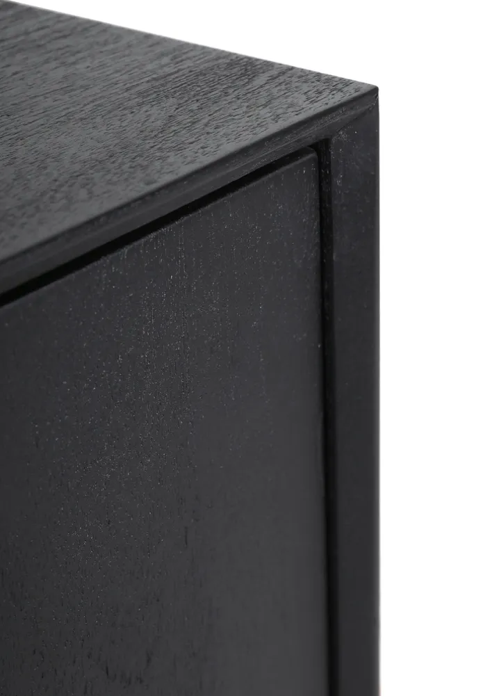 INTERhome Kommode AGGLO 85 x 80 cm Akazie massiv schwarz gebeizt und lackiert