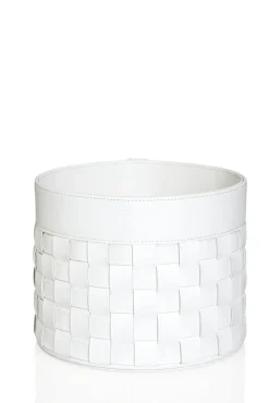 JOOP! Korb CORNFLOWER Kunstleder Ø 20,5 cm Höhe 16 cm Weiß