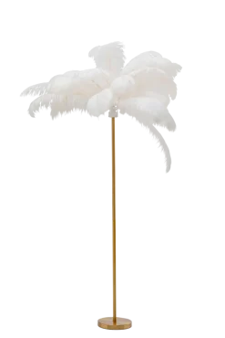 KARE DESIGN Deko-Stehleuchte FEATHER PALM weiß/goldfarbig