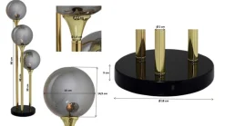 KARE DESIGN Retrofit Stehlampe AL CAPONE TRE 82 cm goldfarbig