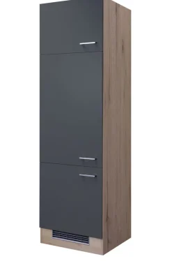Küchen Geräteumbauschrank RALPH 200 cm Eiche/ grau