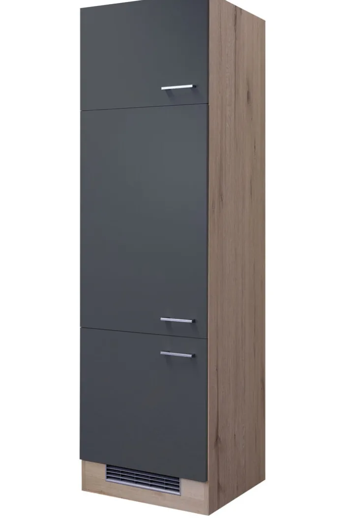 Küchen Geräteumbauschrank RALPH 200 cm Eiche/ grau