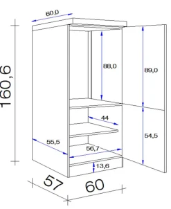 Küchen Geräteumbauschrank WITO 161 cm weiß