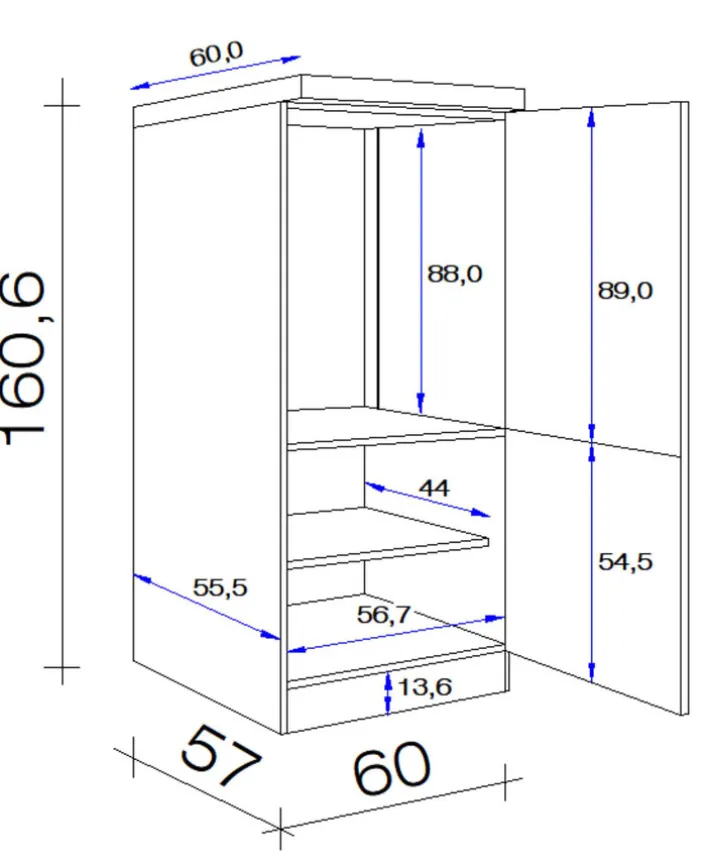 Küchen Geräteumbauschrank WITO 161 cm weiß