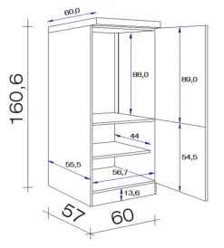 Küchen Geräteumbauschrank WITO 161 cm weiß