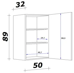 Küchen Hängeschrank AVILA 50 cm Eiche /weiß matt