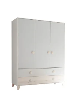 Kinder-Drehtürenschrank FIEN grau/ braun