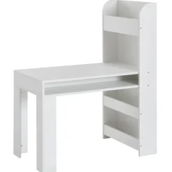 Kinder Schreibtisch mit Regal 50 x 110 cm weiß
