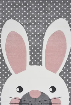Kinderteppich PASTEL KIDS HASE 120 x 170 cm grau
