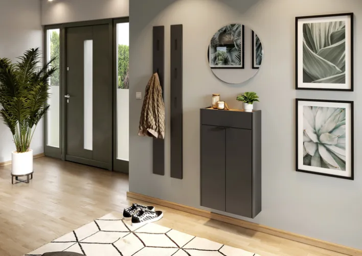 Mehrzweckschrank DAVID 110 x 57 cm Graphit/Braun