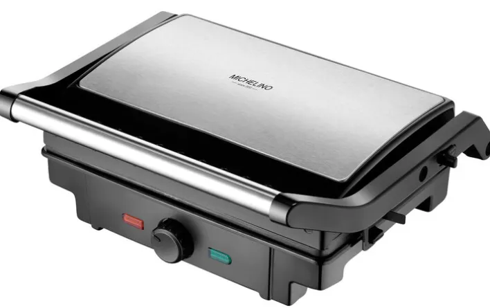 MICHELINO Kontaktgrill schwarz/ silberfarbig
