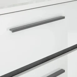Musterring Highboard RIMINI schneeweiß/ dunkelgrau