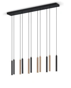 Musterring LED Balkenpendel 11-flg MR CALINA schwarz /coffee