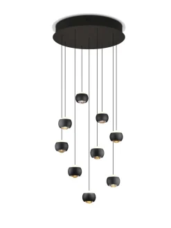 Musterring LED Pendelleuchte MR CANNON 9-flg schwarz