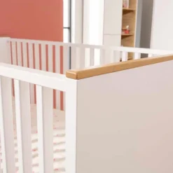 PAIDI Babybett LIEVEN 70 x 140 cm weiß/ braun