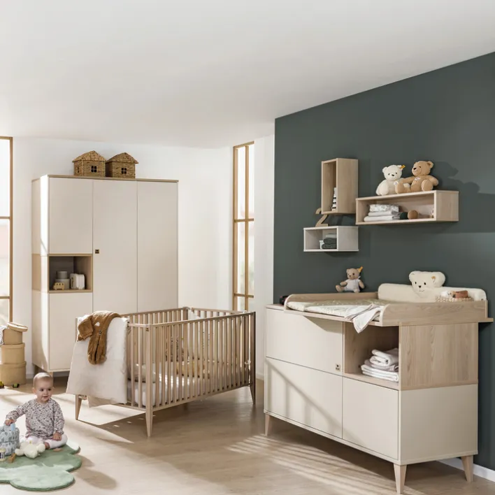 PAIDI Baby-Kleiderschrank MILA & BEN beige/ braun