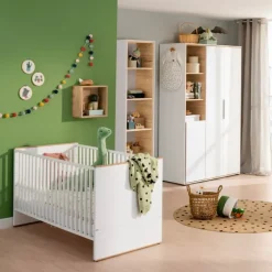 PAIDI Kinder-Drehtürenschrank LIEVEN weiß/ braun
