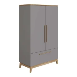 PAIDI Kinder-Drehtürenschrank STEN grau/ braun