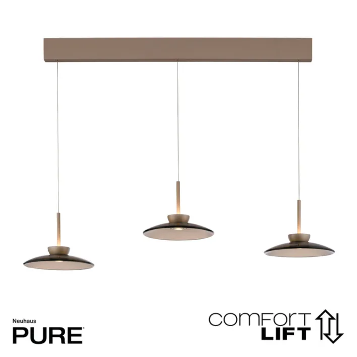 Paul Neuhaus LED Balkenpendel PURE MOON 3-flg bronze