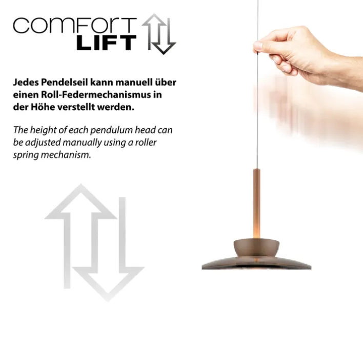 Paul Neuhaus LED Balkenpendel PURE MOON 3-flg bronze