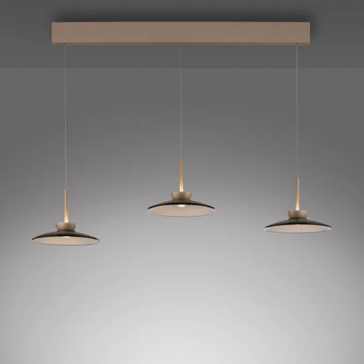 Paul Neuhaus LED Balkenpendel PURE MOON 3-flg bronze
