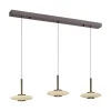 Paul Neuhaus LED Balkenpendel PURE VITRUM 3-flg braun