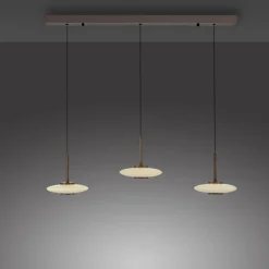Paul Neuhaus LED Balkenpendel PURE VITRUM 3-flg braun