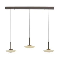 Paul Neuhaus LED Balkenpendel PURE VITRUM 3-flg braun