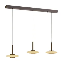 Paul Neuhaus LED Balkenpendel PURE VITRUM 3-flg braun