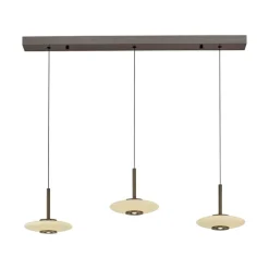 Paul Neuhaus LED Balkenpendel PURE VITRUM 3-flg braun
