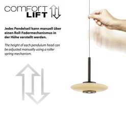 Paul Neuhaus LED Balkenpendel PURE VITRUM 3-flg braun