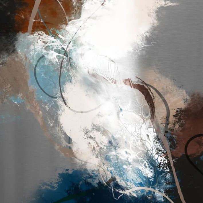 PRO ART Alu-Art Bild ABSTRACT BLACK AND BLUE I 50 x 50 cm
