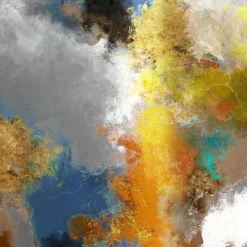 PRO ART Alu-Art Bild BLUE BROWN GOLD V 100 x 100 cm