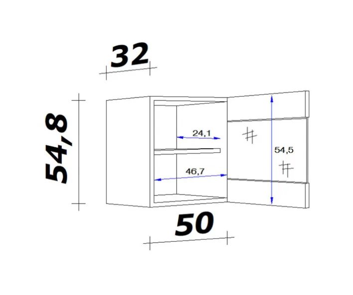 QUARTIER Eck-Hängeschrank MEGGIE 50 x 54 x 32cm weiß