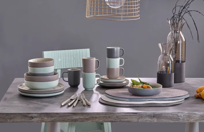 Ritzenhoff & Breker Dessertteller JASPER 6er Set taupebraun/ weiß