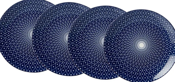 Ritzenhoff & Breker Dessertteller ROYAL REIKO 4er Set blau/ weiß