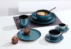 Ritzenhoff & Breker Espresso-Untertasse BALI 6er Set Steinzeug blau