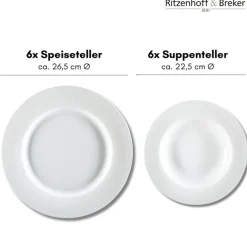 Ritzenhoff & Breker Tafelservice SOFIA 12-teilig Porzellan weiß