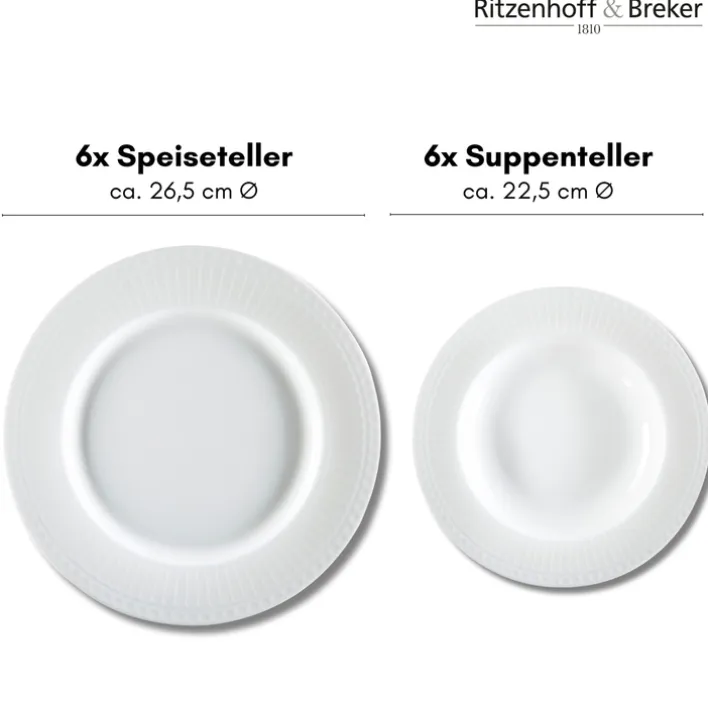 Ritzenhoff & Breker Tafelservice SOFIA 12-teilig Porzellan weiß