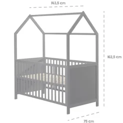 roba Babybett HAUSBETT 70 x 140 cm taupe
